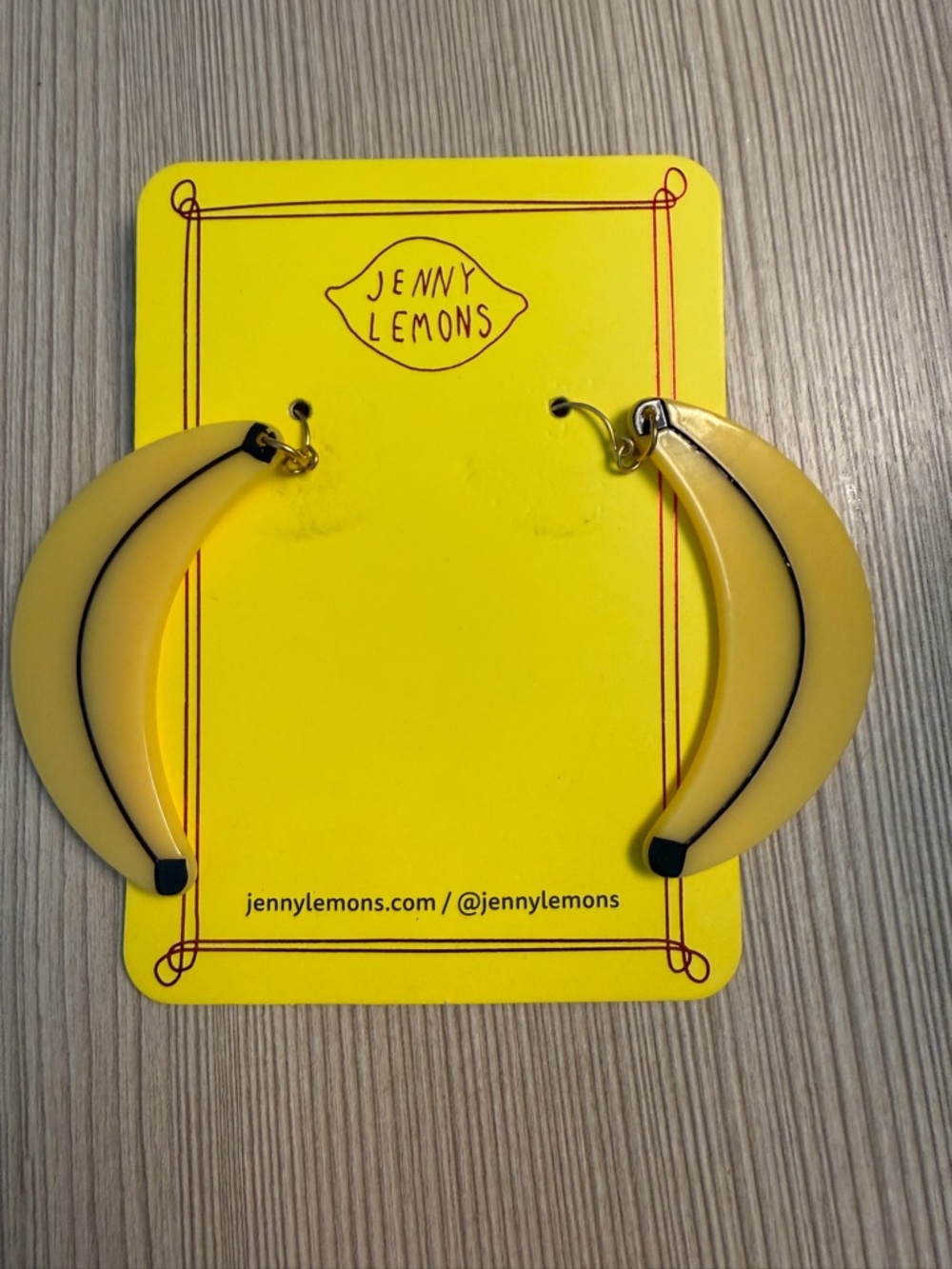 Yellow Banana Hoop Statement Earrings